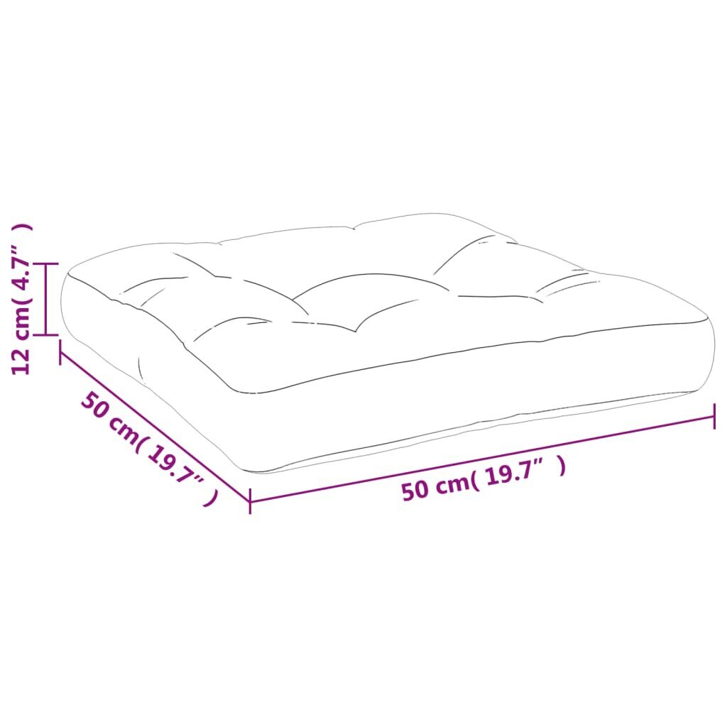 vidaXL euroaluse istmepadi, lehemuster, 50 x 50 x 12 cm, kangas hind ja info | Toolipadjad ja -katted | kaup24.ee