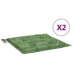 vidaXL aiatooli istmepadjad 2 tk, lehemuster, 40 x 40 x 3 cm, kangas hind ja info | Toolipadjad ja -katted | kaup24.ee