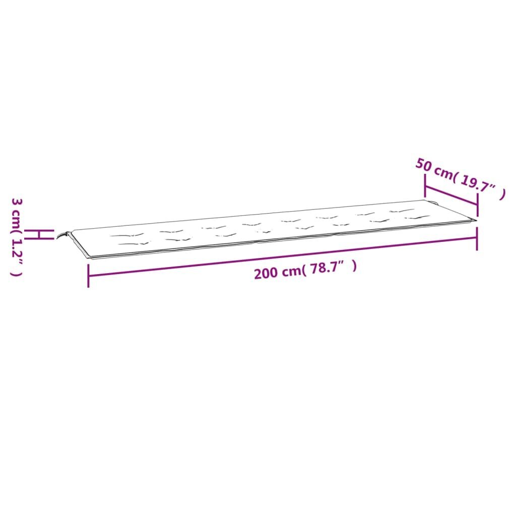 vidaXL aiapingi istmepadi, lehemuster, 200 x 50 x 3 cm, kangas hind ja info | Toolipadjad ja -katted | kaup24.ee