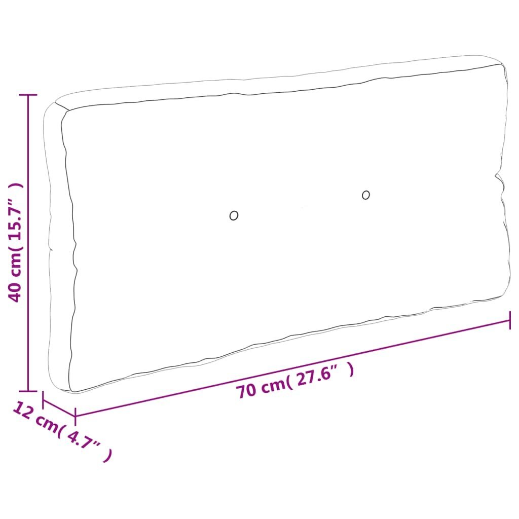 vidaXL euroaluse istmepadi, lehemuster, 70 x 40 x 12 cm, kangas цена и информация | Toolipadjad ja -katted | kaup24.ee