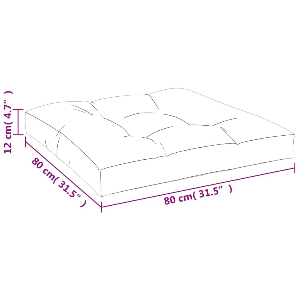 vidaXL euroaluse istmepadi, lehemuster, 80 x 80 x 12 cm, kangas цена и информация | Toolipadjad ja -katted | kaup24.ee