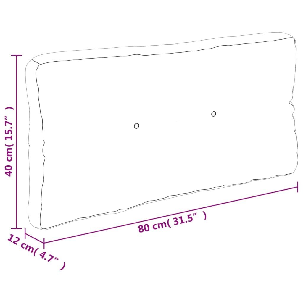 vidaXL euroaluse istmepadi, lehemuster, 80 x 40 x 12 cm, kangas цена и информация | Toolipadjad ja -katted | kaup24.ee