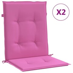 vidaXL madala seljatoega toolipadjad 2 tk, roosa, kangas hind ja info | Toolipadjad ja -katted | kaup24.ee