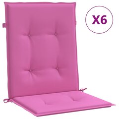 vidaXL madala seljatoega toolipadjad 6 tk, roosa, kangas hind ja info | Toolipadjad ja -katted | kaup24.ee