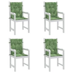 vidaXL madala seljatoega toolipadjad 4 tk, lehemuster, kangas hind ja info | Toolipadjad ja -katted | kaup24.ee