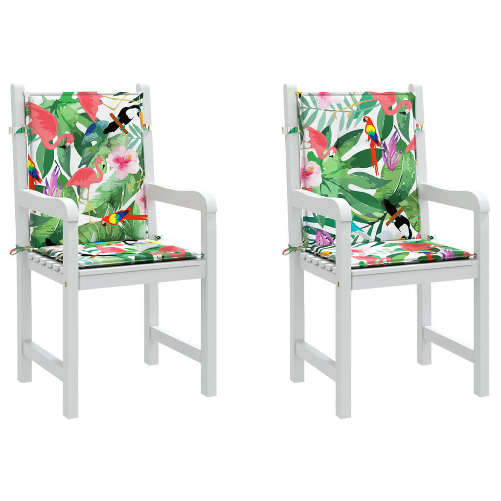 vidaXL madala seljatoega toolipadjad 2 tk, mitmevärviline, kangas hind ja info | Toolipadjad ja -katted | kaup24.ee