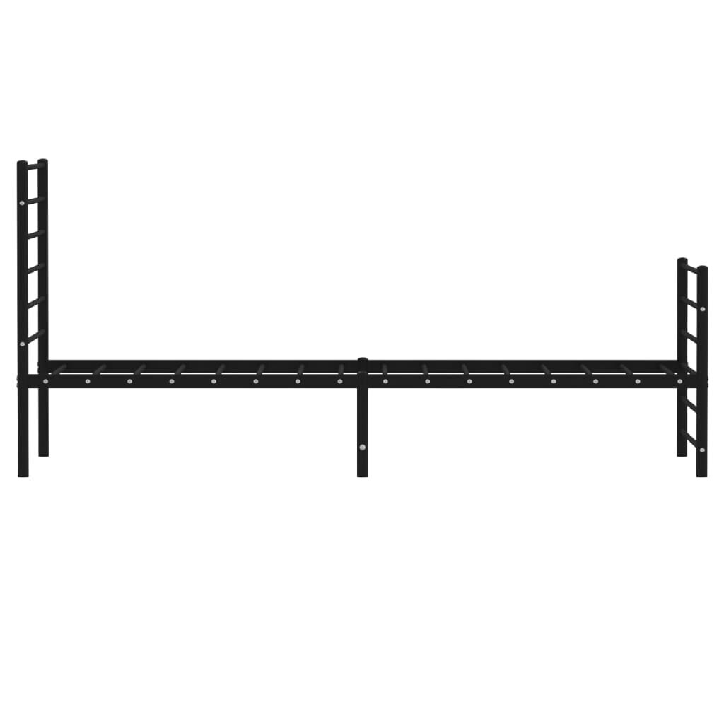 vidaXL metallist voodiraam peatsi ja jalutsiga, must, 75 x 190 cm цена и информация | Voodid | kaup24.ee