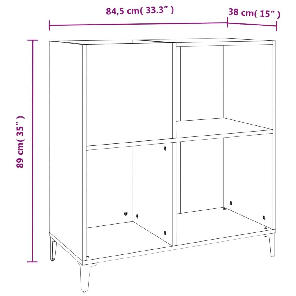 vidaXL plaadikapp, hall Sonoma tamm, 84,5 x 38 x 89 cm, tehispuit hind ja info | Kapid | kaup24.ee