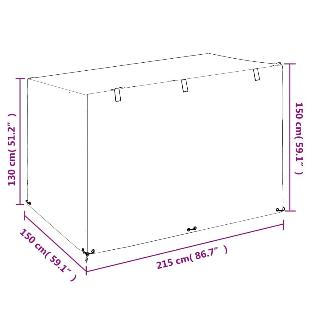 vidaXL aiakiige kate, 12 aasaga, 215 x 150 x 130/150 cm, polüetüleen цена и информация | Toolipadjad ja -katted | kaup24.ee