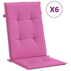 vidaXL kõrge seljatoega toolipadjad 6 tk, roosa, kangas цена и информация | Подушки, наволочки, чехлы | kaup24.ee