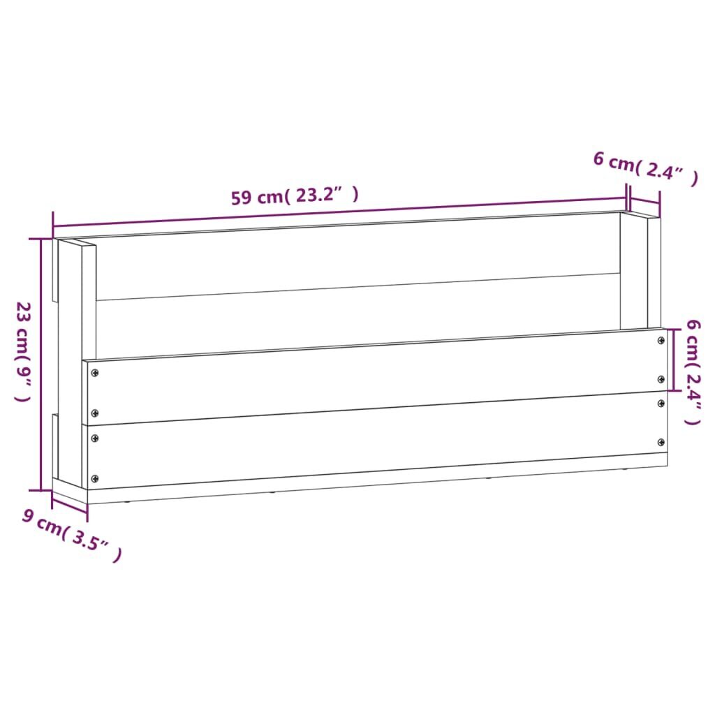 vidaXL seinale kinnitatavad jalatsiriiulid 2 tk, 59x9x23 cm, männipuit цена и информация | Jalatsikapid, jalatsiriiulid | kaup24.ee