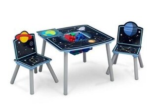Komposiitlaud + 2 tooli Space, sinine цена и информация | Детские столы и стулья | kaup24.ee
