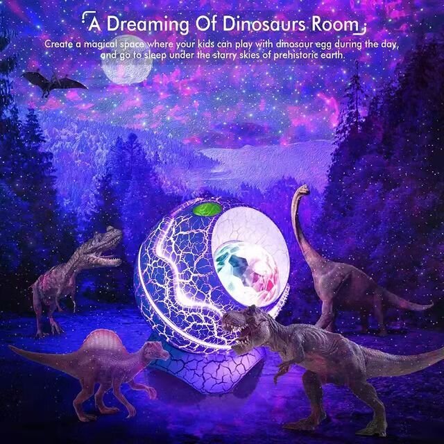 Galaxy ja Star Projector dinosauruse muna koos Bluetoothi ​​kõlariga, sinine hind ja info | Peokaunistused | kaup24.ee