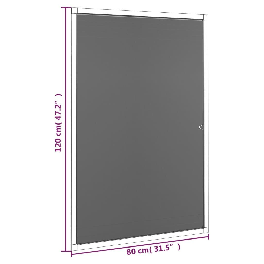 vidaXL putukavõrk aknale, valge 80 x 120 cm hind ja info | Sääsevõrgud, putukavõrgud | kaup24.ee