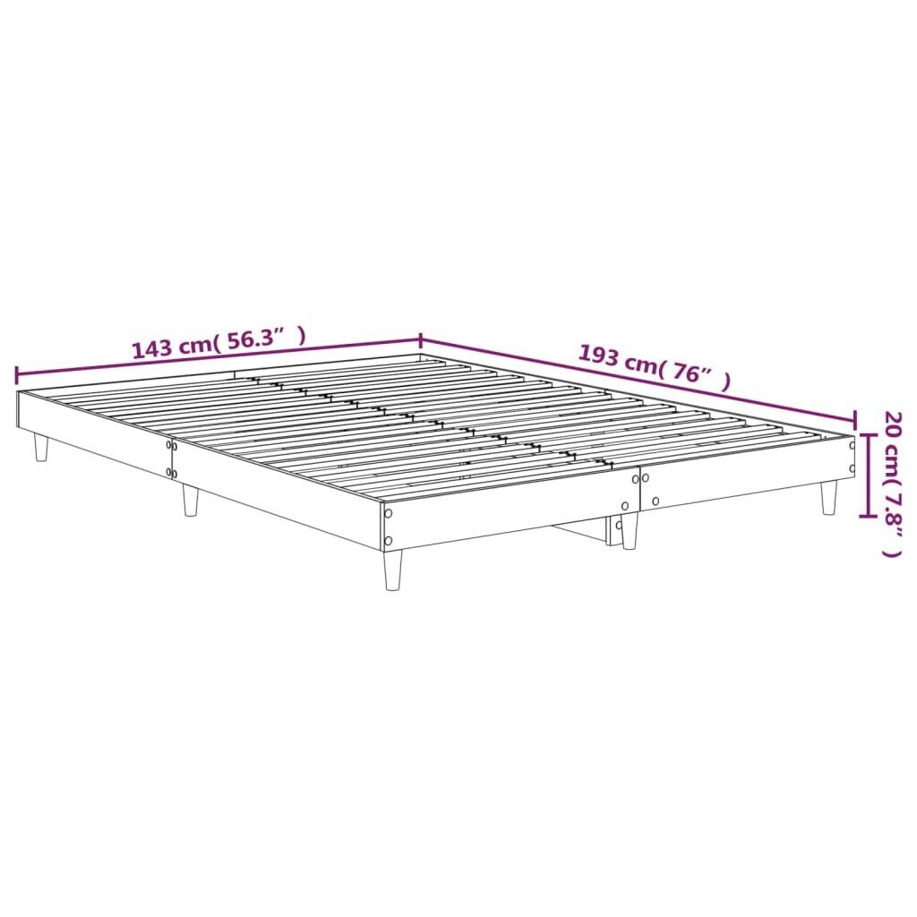 vidaXL voodiraam, suitsutatud tamm, 140x190cm, tehispuit цена и информация | Voodid | kaup24.ee