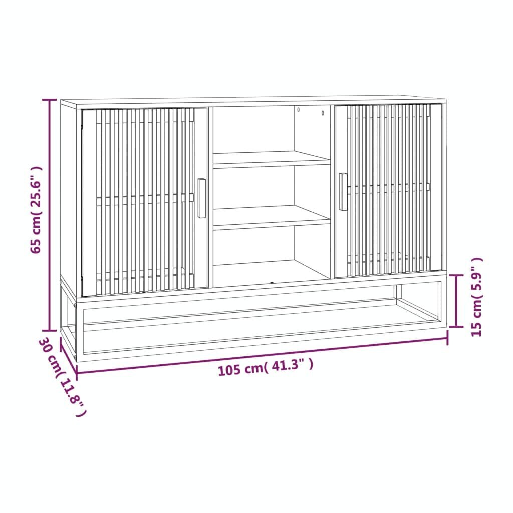 vidaXL puhvetkapp, valge, 105 x 30 x 65 cm, tehispuit hind ja info | Elutoa väikesed kapid | kaup24.ee