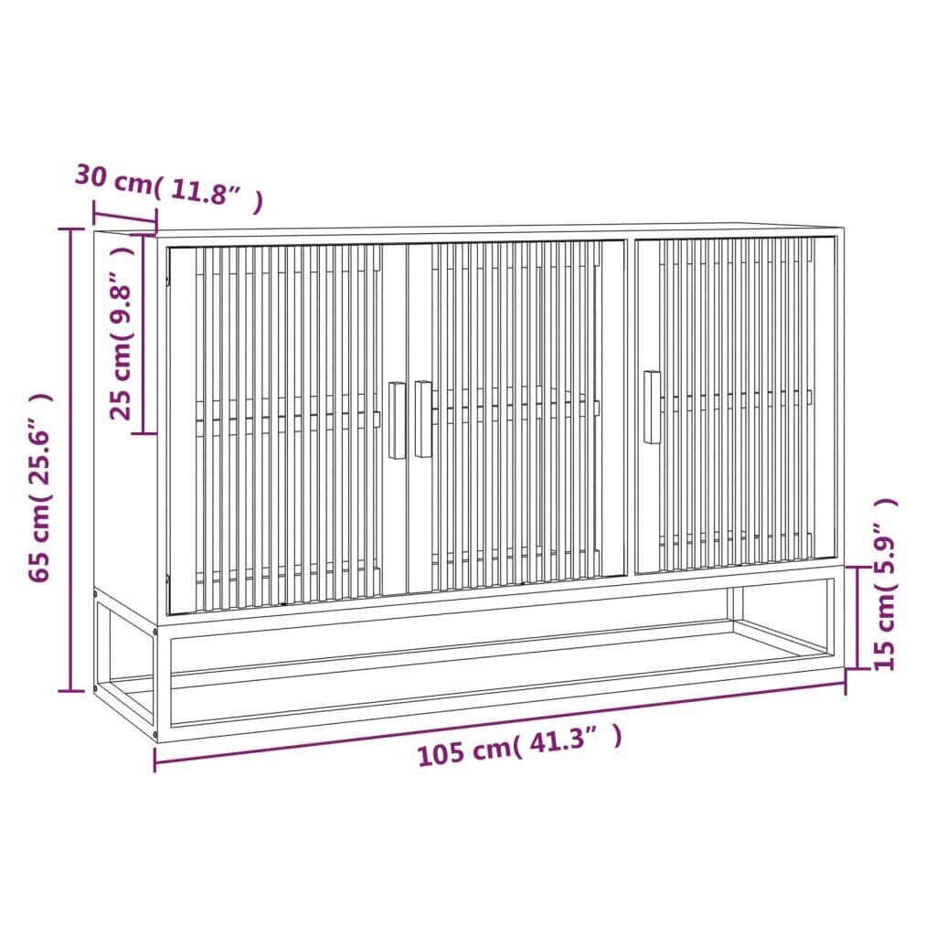 vidaXL puhvetkapp, valge, 105 x 30 x 65 cm, tehispuit hind ja info | Elutoa väikesed kapid | kaup24.ee