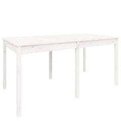 vidaXL aialaud, valge, 159,5 x 82,5 x 76 cm, männipuit цена и информация | Садовые столы и столики | kaup24.ee