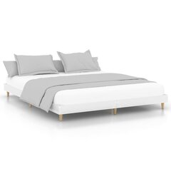 vidaXL voodiraam, kõrgläikega valge, 200 x 200 cm, tehispuit hind ja info | Voodid | kaup24.ee