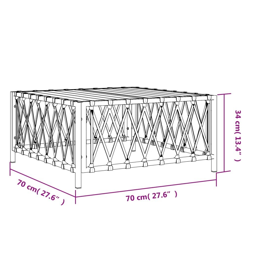 vidaXL aialaud, valge, 70 x 70 x 34 cm, kootud kangas цена и информация | Aialauad | kaup24.ee