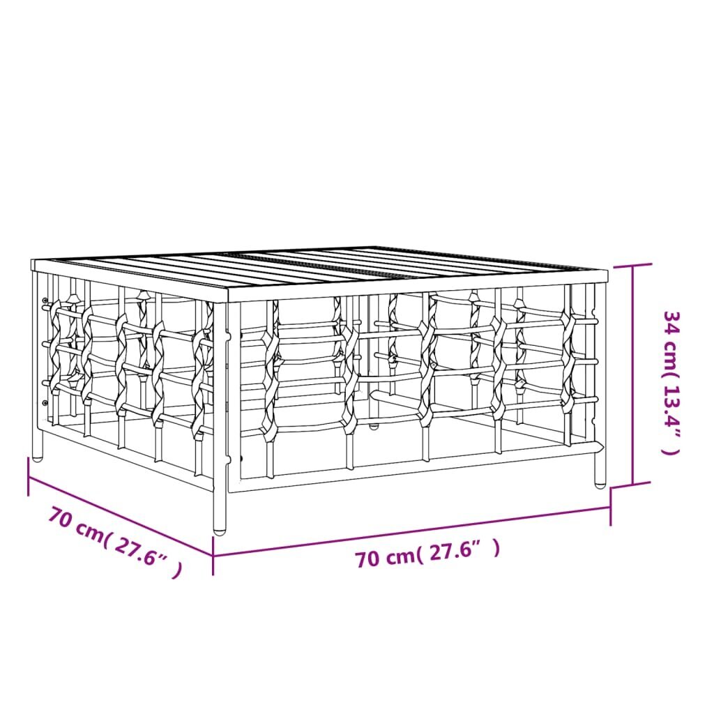 vidaXL aialaud, antratsiithall, 70 x 70 x 34 cm, polürotang hind ja info | Aialauad | kaup24.ee