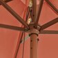 vidaXL aia päikesevari puidust postiga, terrakota, 299 x 240 cm цена и информация | Päikesevarjud, markiisid ja alused | kaup24.ee