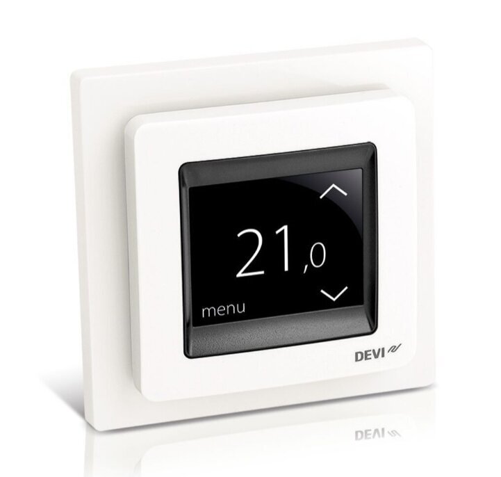 Elektrooniline programmeeritav termostaat Devi DEVIreg Touch Polar White hind ja info | Põrandaküte | kaup24.ee