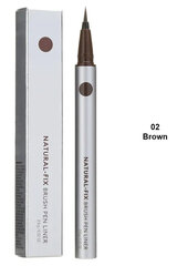 Silmalainer Missha, pruun, Natural Fix Brush Pen Liner Brown 0,6 g hind ja info | Ripsmetušid, lauvärvid, silmapliiatsid, seerumid | kaup24.ee