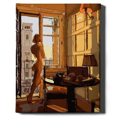 Картина по номерам На Раме "Девушка утром" Oh Art! 40x50 см цена и информация | Живопись по номерам | kaup24.ee