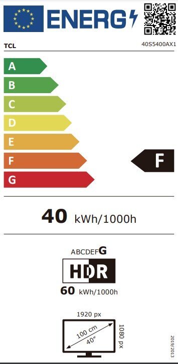 TCL 40S5400A цена и информация | Telerid | kaup24.ee