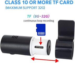 Maluokasa auto videoregistraator, 720P, 140°, G-sensor, silmussalvestus, liikumistuvastus hind ja info | Pardakaamerad ja videosalvestid | kaup24.ee