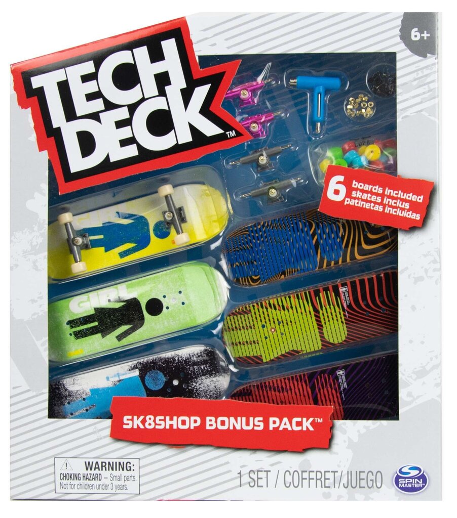 Zestaw Tech Deck Sk8Shop 6 deskorolek Bonus Pack tüdruk + akcesoria hind ja info | Poiste mänguasjad | kaup24.ee