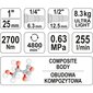 Õhumutrikeeraja 1" 2700Nm 0,63MPa 255L/min 8,3kg 09611 цена и информация | Akutrellid, kruvikeerajad | kaup24.ee