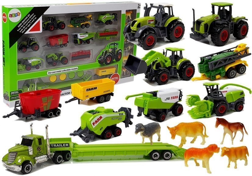 Põllumajandusauto komplekt koos loomadega hind ja info | Poiste mänguasjad | kaup24.ee