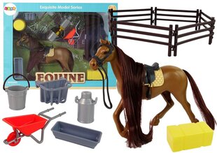 Hobuse figuur koos tarvikutega, LeanToys, valge hind ja info | Tüdrukute mänguasjad | kaup24.ee