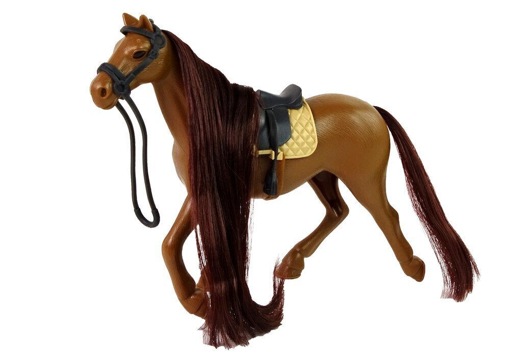 Hobuse figuur koos tarvikutega, LeanToys, valge hind ja info | Tüdrukute mänguasjad | kaup24.ee