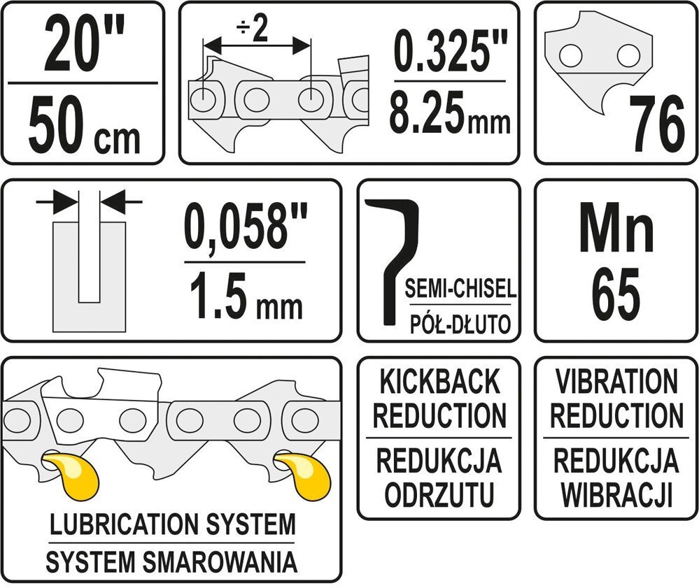 Saekett 16" 40 cm 66 hammast 84942 hind ja info | Elektrilised saed, mootorsaed ja tarvikud | kaup24.ee