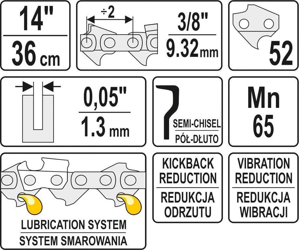 Saekett 14" 36cm 52 hammast 1,3mm 84951 hind ja info | Aiatööriistade lisatarvikud | kaup24.ee