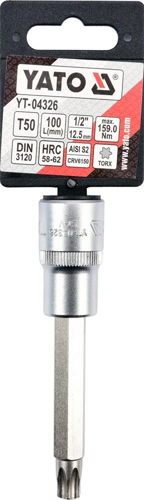 Torx T50 1/2" padrun pikk 04326=0443 H цена и информация | Käsitööriistad | kaup24.ee