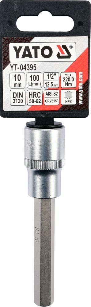 Kuuskant 10mm 1/2" padrun pikk L100mm 04395 h цена и информация | Käsitööriistad | kaup24.ee