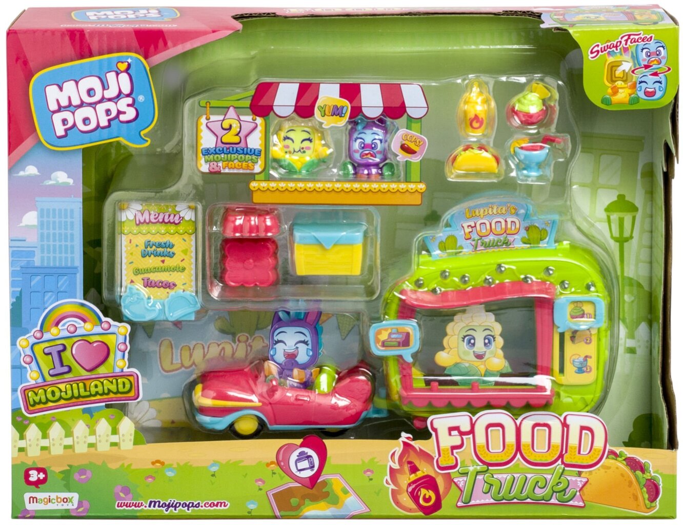 kaubik Moji Pops MojiLand I Love Food Truck + 2 figuuri MagicBox hind ja info | Arendavad mänguasjad | kaup24.ee