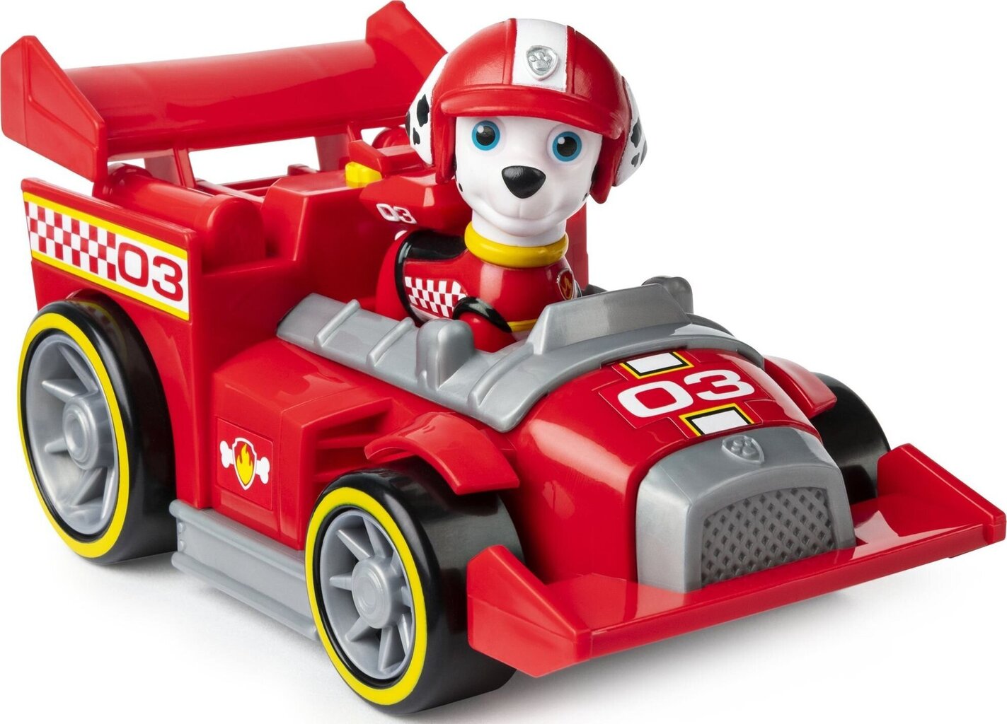 Figuur Paw Patrol Marshall Ready Race Rescue + sõiduauto koos ajami ja heliga цена и информация | Arendavad mänguasjad | kaup24.ee