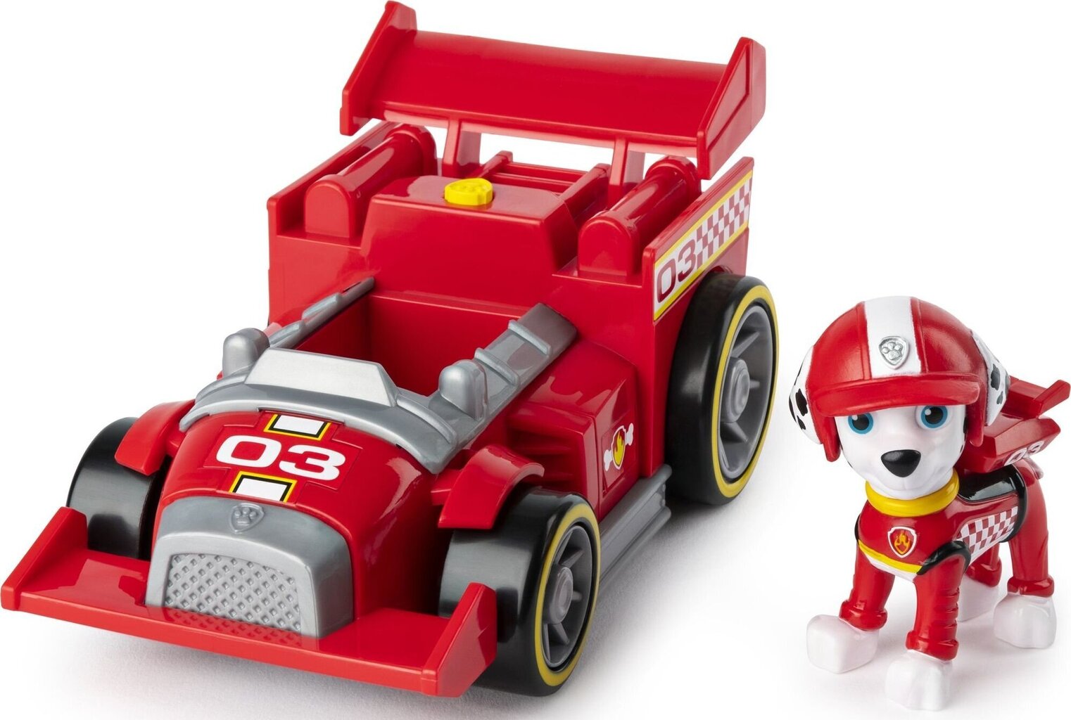 Figuur Paw Patrol Marshall Ready Race Rescue + sõiduauto koos ajami ja heliga hind ja info | Arendavad mänguasjad | kaup24.ee