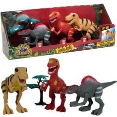 Komplekt Figuur Dinosaurus koos tulede ja helidega 3 tk цена и информация | Игрушки для мальчиков | kaup24.ee