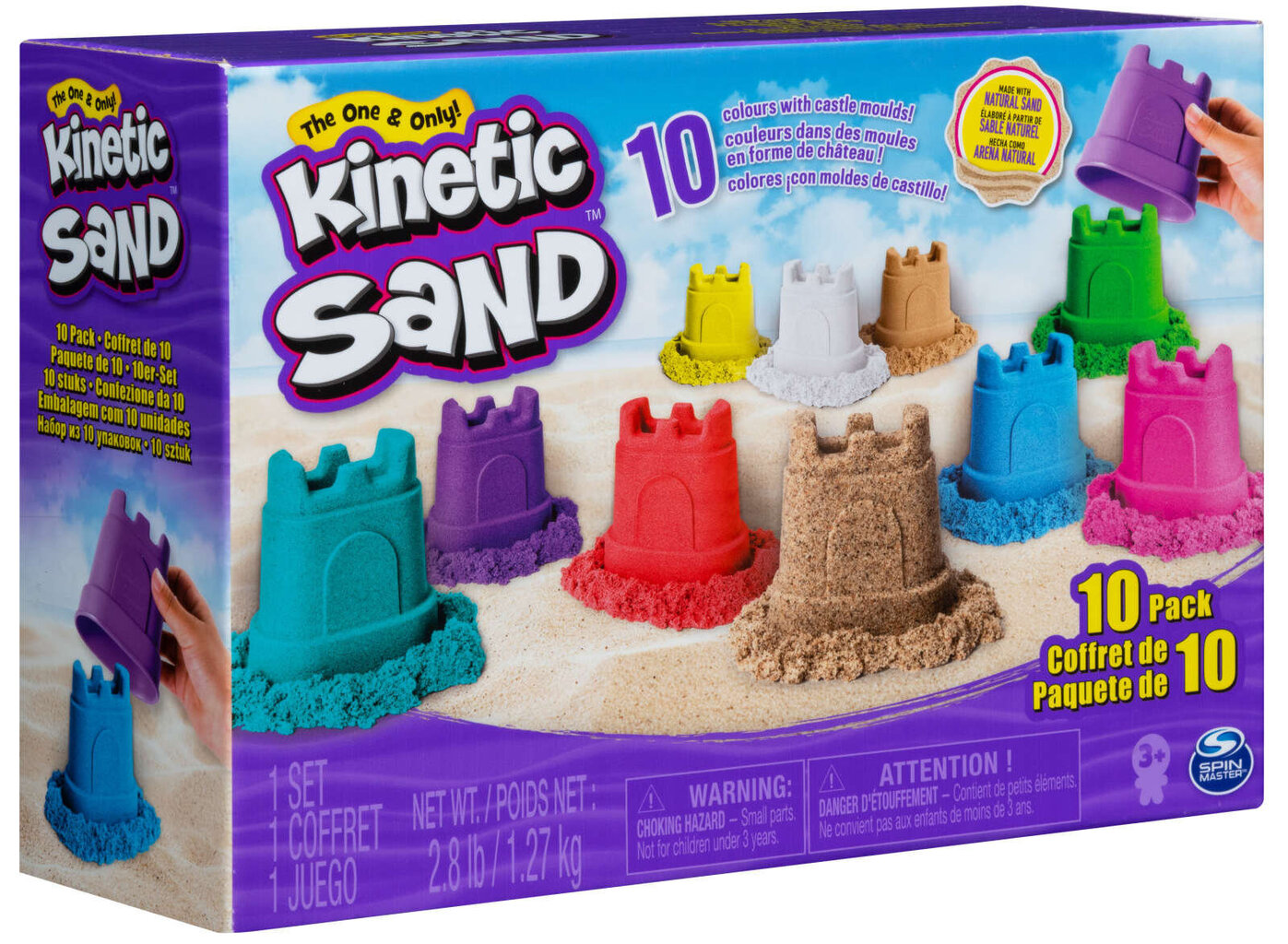 Suur komplekt Kinetic Sand 10 värvi vormid hind ja info | Kunstitarbed, voolimise tarvikud | kaup24.ee