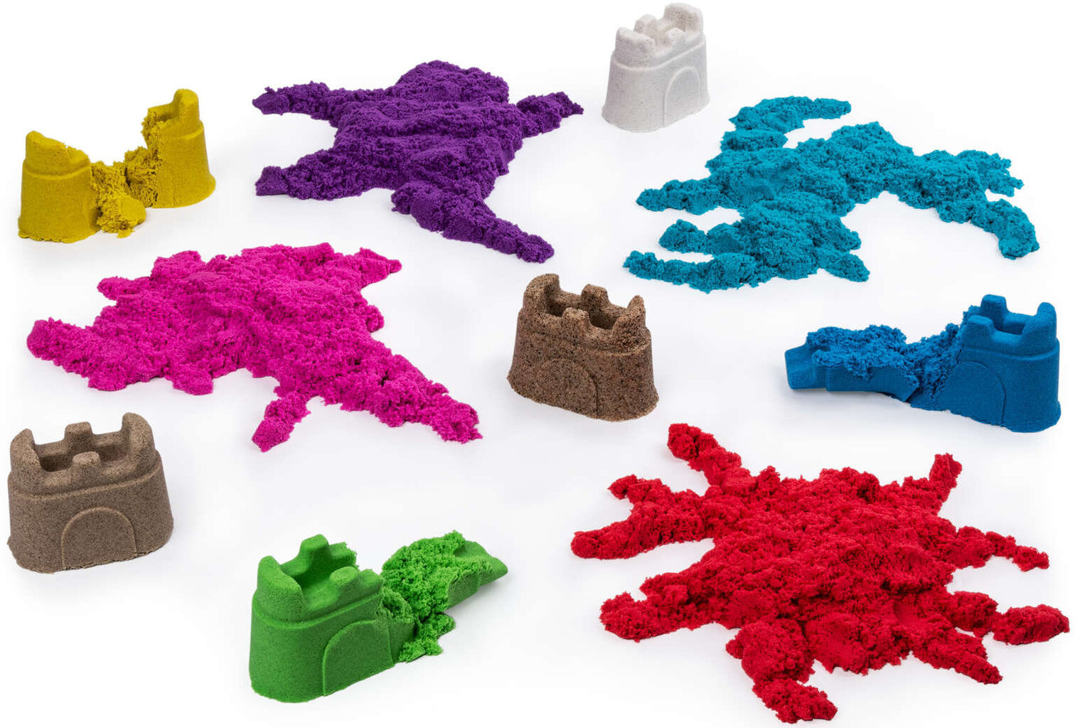 Suur komplekt Kinetic Sand 10 värvi vormid hind ja info | Kunstitarbed, voolimise tarvikud | kaup24.ee