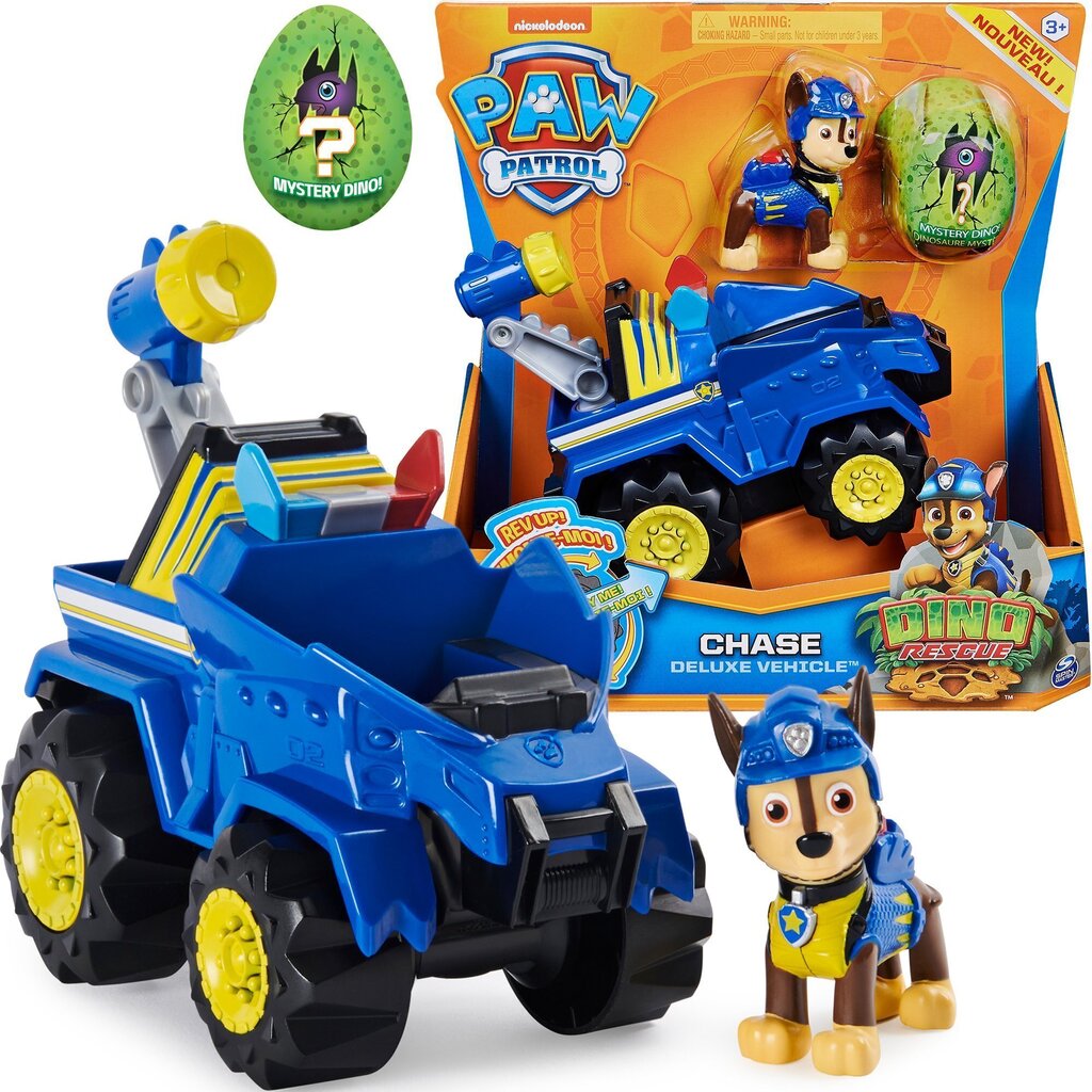 Dino Rescue Chase Paw Patrol + politseiauto + dinosaurus hind ja info | Poiste mänguasjad | kaup24.ee