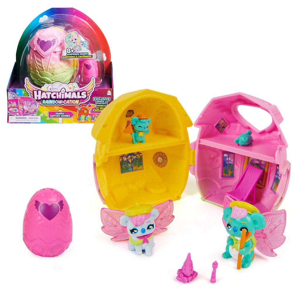 Vikerkaarepuhkuse peremaja figuuridega suur kollane muna Hatchimals hind ja info | Tüdrukute mänguasjad | kaup24.ee