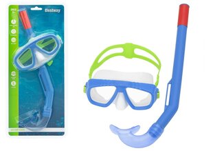 Маска для подводного плавания Bestway с трубкой, синяя/зеленая цена и информация | Наборы для подводного плавания | kaup24.ee