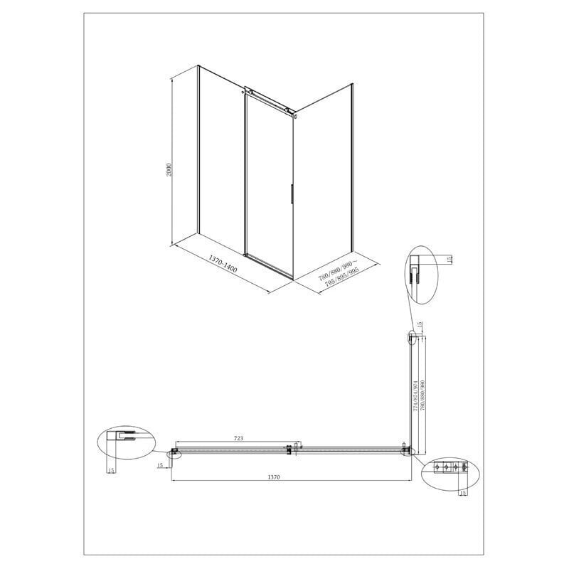 Dušikabiin Alterna Free Roller 2.0, 140x100x200 cm hind ja info | Dušikabiinid | kaup24.ee